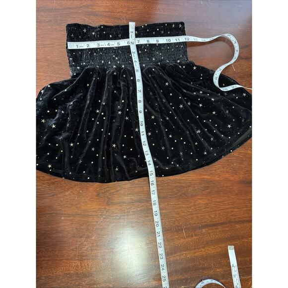 Blue Rain Black Velvet Stars Mini Skirt Size M Celestial Whimsigoth Fairy Grunge - Picture 3 of 6